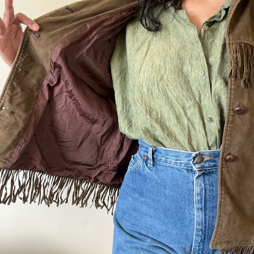 Fringe Suede Jacket in Brown - Women - Picture 4 of 9